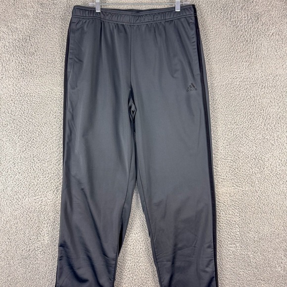 Adidas Pants Mens XL Gray Track Athletic‎ Joggers Drawstring Recycled Polyester - Picture 1 of 16